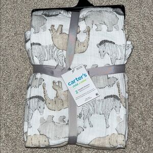 NWT (2) piece Carters Swaddle Blankets